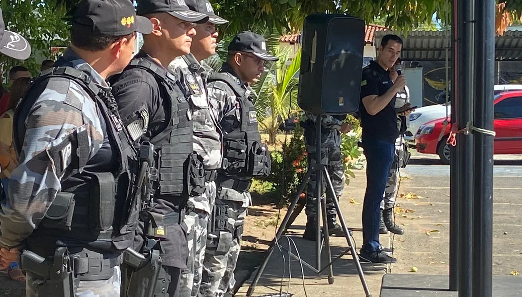 Delegado Mateus Zanatta realizou discurso durante o evento