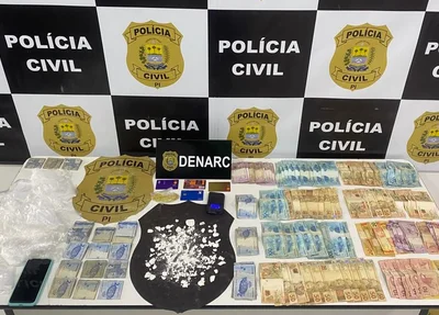 Denarc apreendeu cocaína e mais de R$ 5 mil em espécie