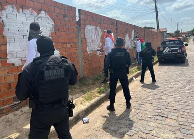 Draco remove de pichações de facções criminosas no Alto da Ressureição