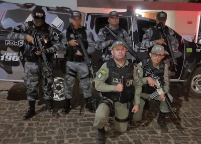 Equipes do 20º BPM e do GPM de Acauã