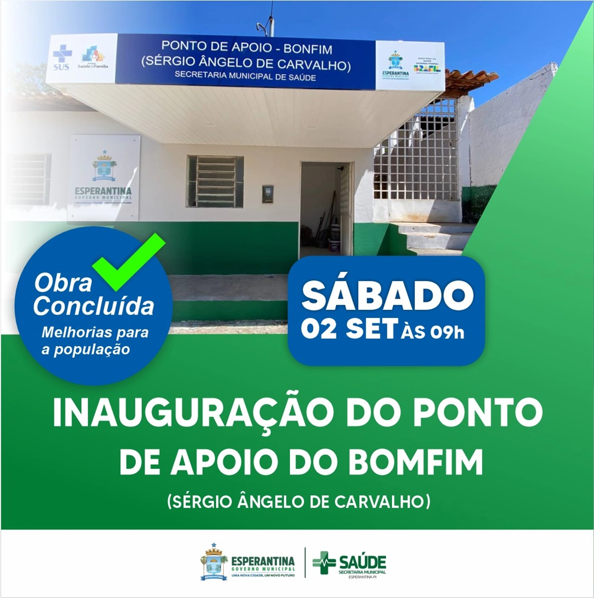 Esperantina inaugura Ponto de Apoio da Localidade Bom Fim