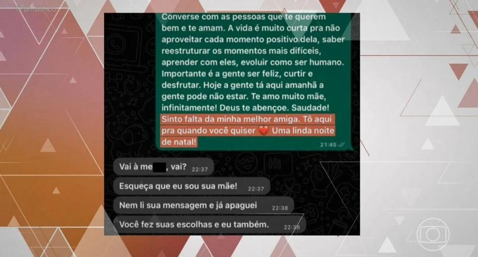 Larissa Manoela expõe prints onde recebe xingamentos da mãe