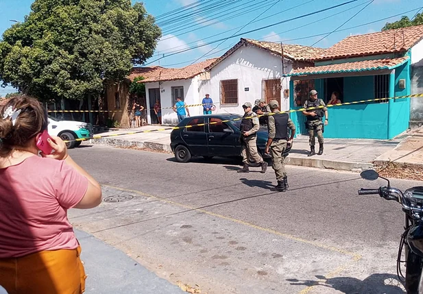 Local onde a vítima foi assassinada no bairro Piauí, em Parnaíba