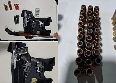 Material apreendido pela Força Tática do 9º Batalhão da PM na Vila Cristalina