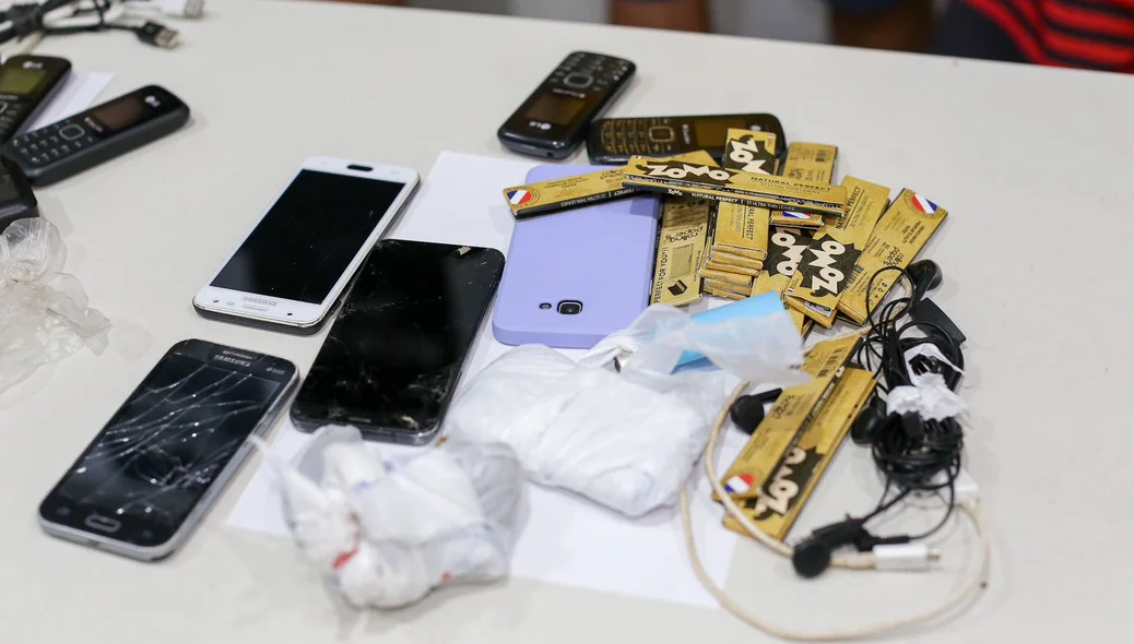 Material apreendido pela polícia