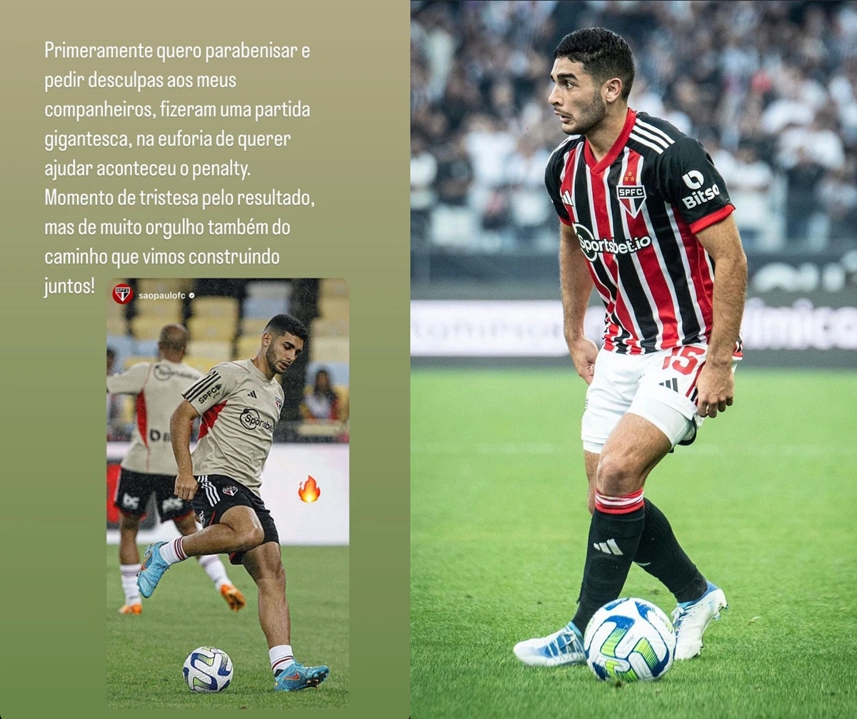 Michel Araújo pede desculpas por pênalti cometido