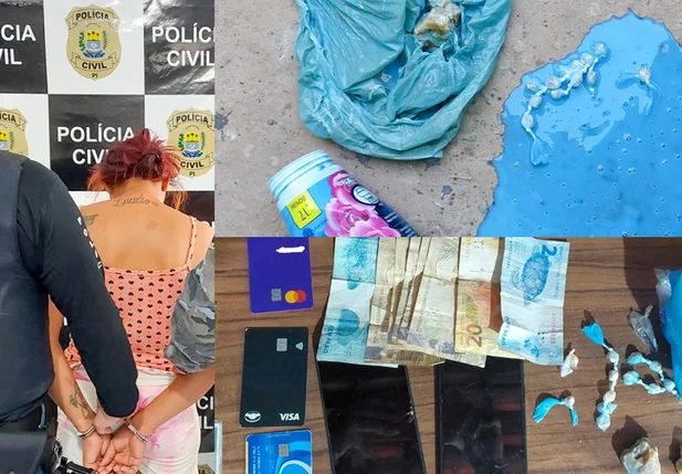 Mulher presa e ilícitos apreendidos em Redenção do Gurgueia