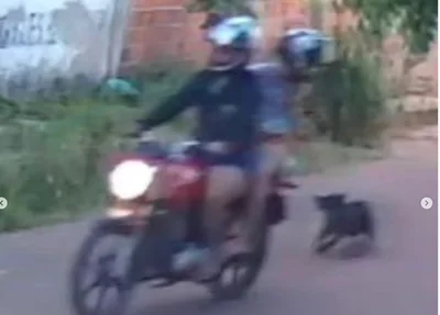 Mulheres amarram Nutella na moto