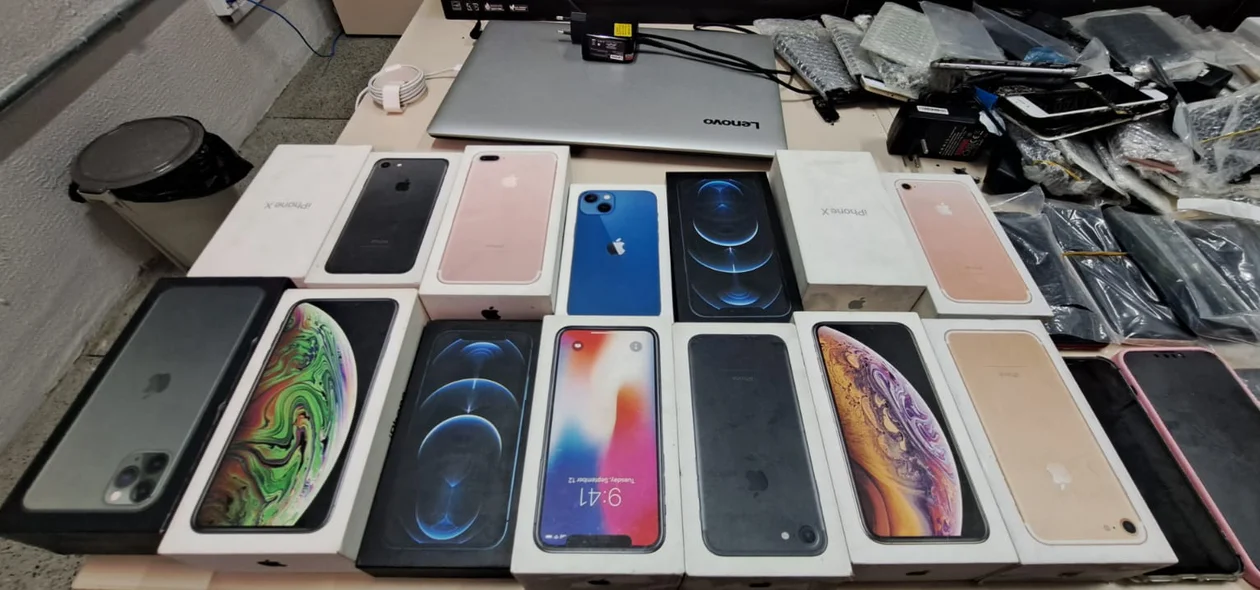 O proprietário da loja Maguim Cell é suspeito de comprar uma carga roubada de aparelhos celulares