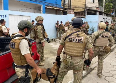 Policia Militar durante a Operação Escudo, na Baixada Santista