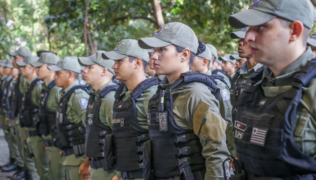 Policiais militares no evento