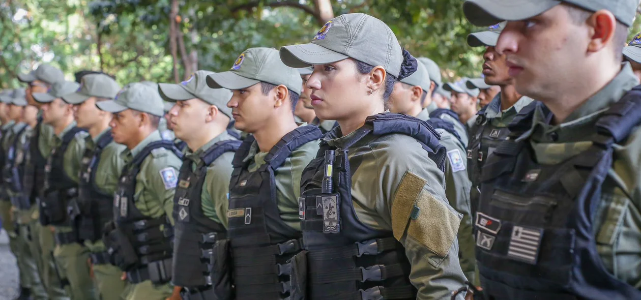 Policiais militares no evento