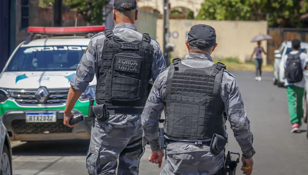 Policiais na ocorrência