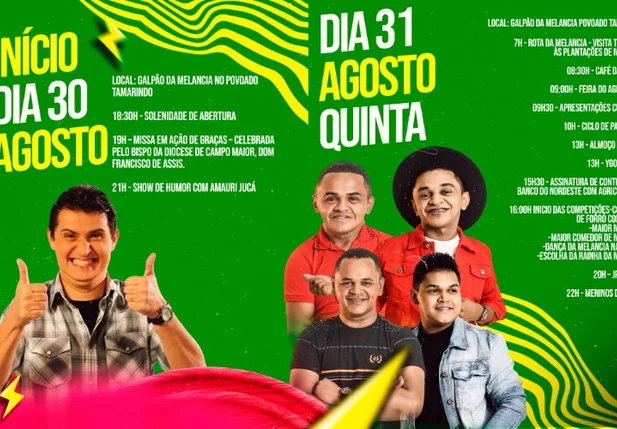 Prefeito Hilton Gomes divulga programação oficial do Festival da Melancia 2023 em Jatobá do Piauí