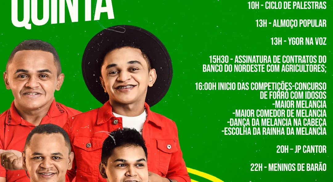 Prefeito Hilton Gomes divulga programação oficial do Festival da Melancia 2023 em Jatobá do Piauí