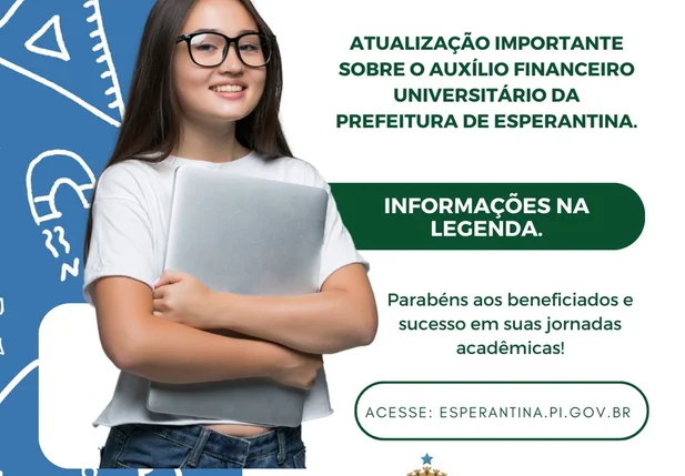 Prefeitura de Esperantina atualiza alunos sobre Auxílio Financeiro Universitário