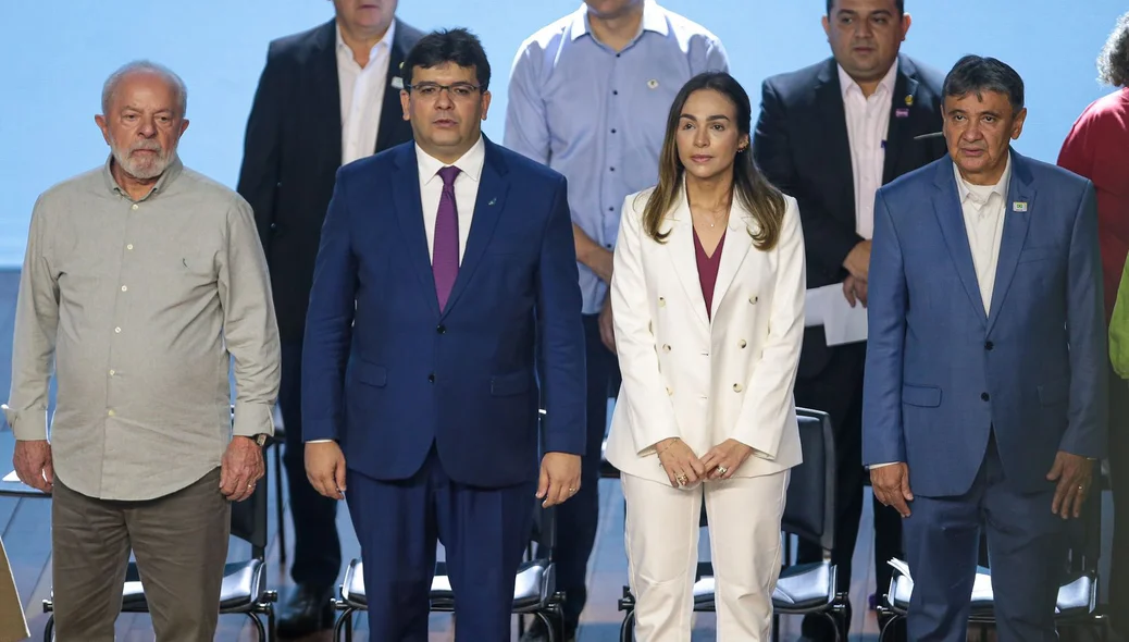 Presidente Lula, Governador Rafael Fonteles, Isabel Fonteles e o Ministro Wellington Dias