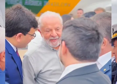 Rafael Fonteles apresentando Fábio Novo a Lula como "futuro prefeito"