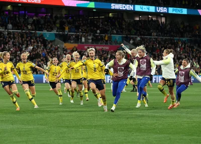 Suecas comemoram classificação às quartas de final da Copa do Mundo
