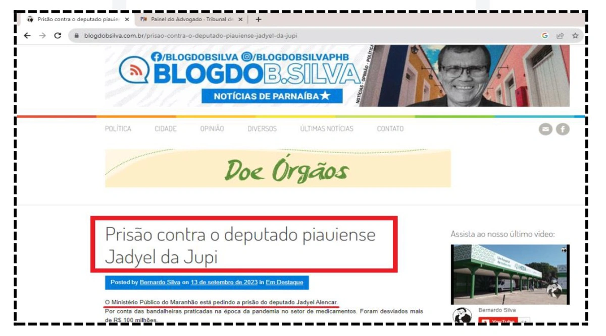Blogueiro Bernardo Silva está sendo processado pelo deputado Jadyel