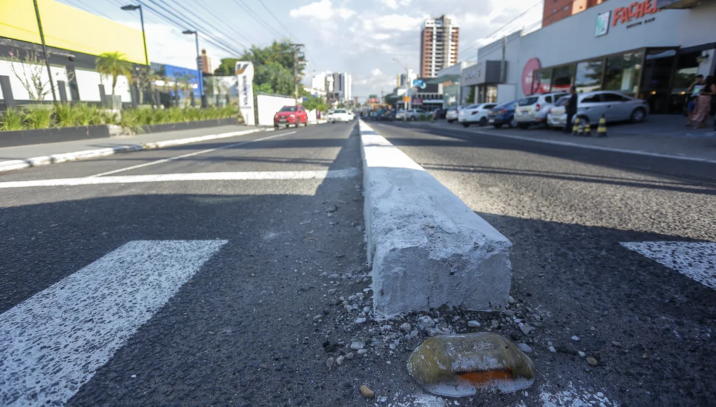 Canteiro central na Avenida Homero Castelo Branco em Teresina