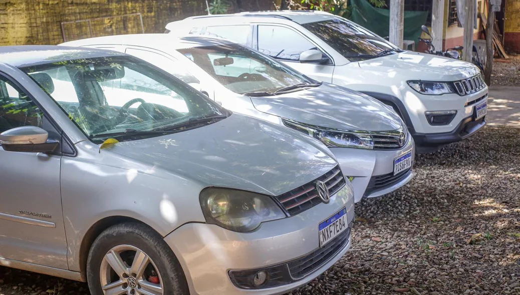 Carros apreendidos na operação prodígio