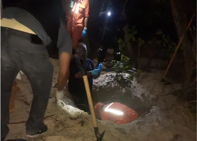 Corpo de Bombeiros foi acionado para auxiliar a remoção dos restos mortais