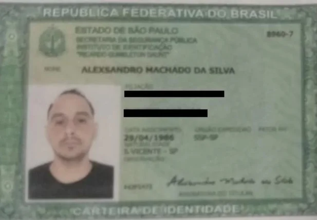 Documento falso utilizado por Nariga