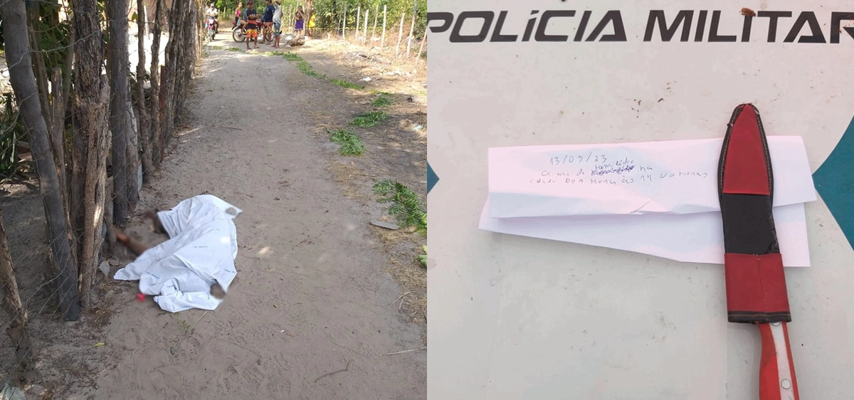 Faca utilizada para matar homem foi apreendida pela PM em Boa Hora