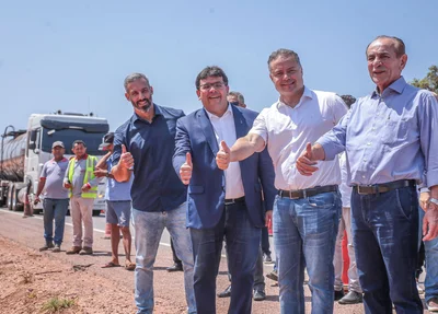 Governador Rafael Fonteles e Ministro Renan Filho em visita a obra de duplicção da BR-316