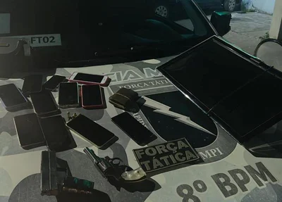Itens recuperados pelos policiais militares na zona sudeste de Teresina
