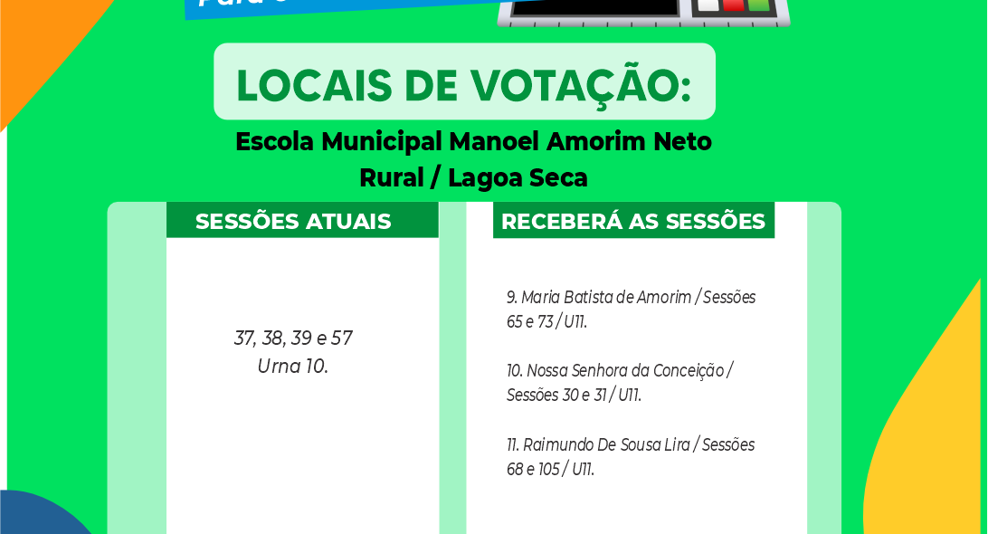 Local de votação na Escola Municipal Manoel Amorim Neto- Rural/ Lagoa Seca