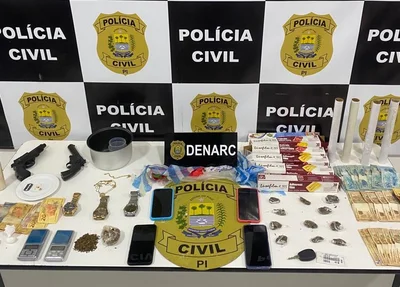 Material ilícito apreendido pelo Denarc