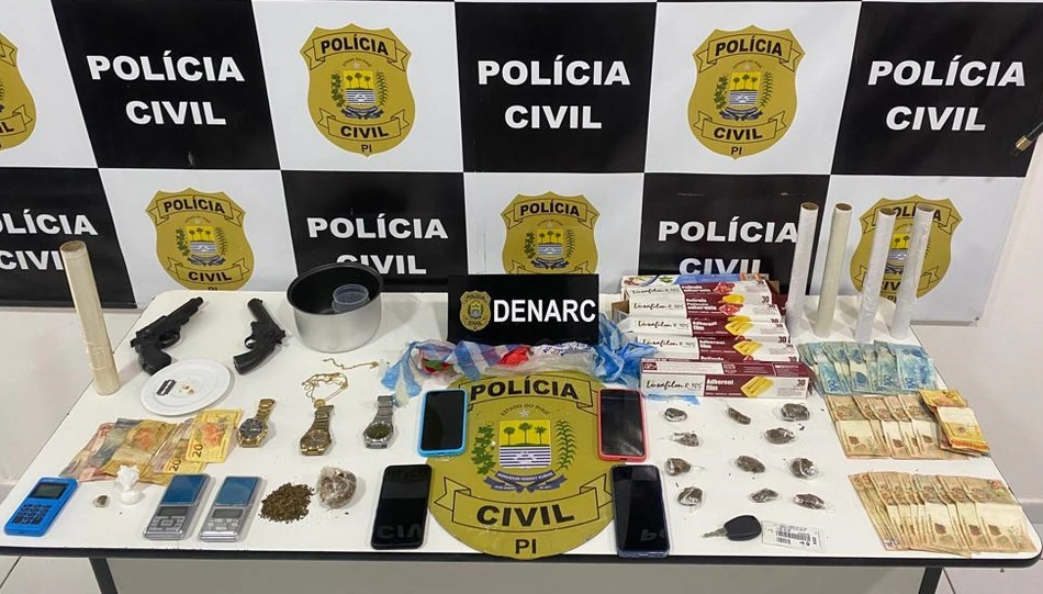 Material ilícito apreendido pelo Denarc
