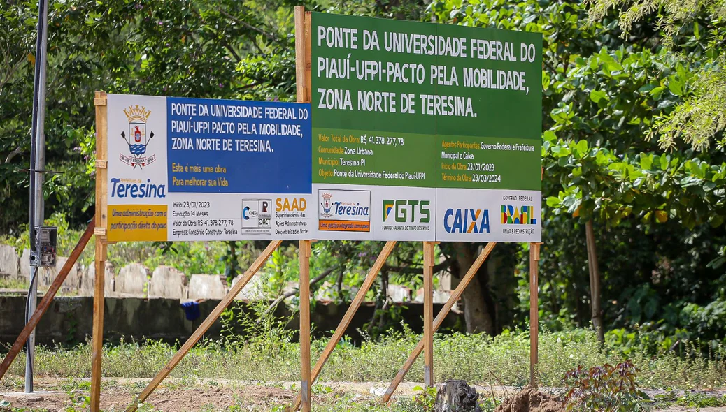 Obra da  Ponte da UFPI