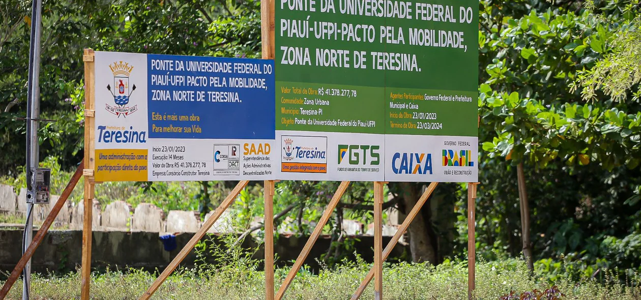 Obra da  Ponte da UFPI
