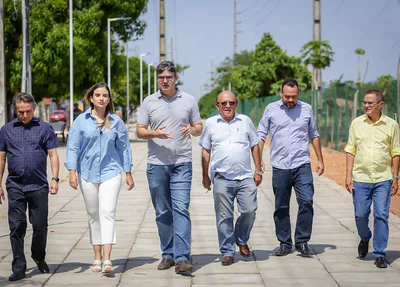 Oposição visita obras na avenida Joaquim Nelson no bairro Dirceu
