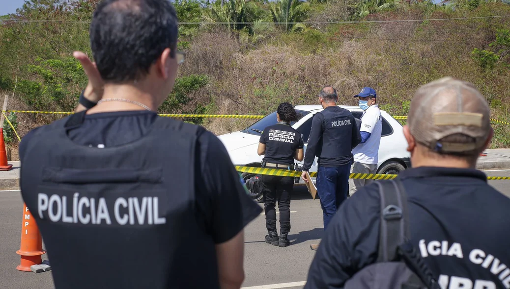 Os policiais do DHPP foram ao local do crime para realizar os primeiros procedimentos investigatórios