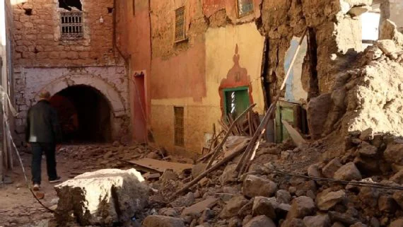 Prédio destruído em Marrakesh após o terremoto