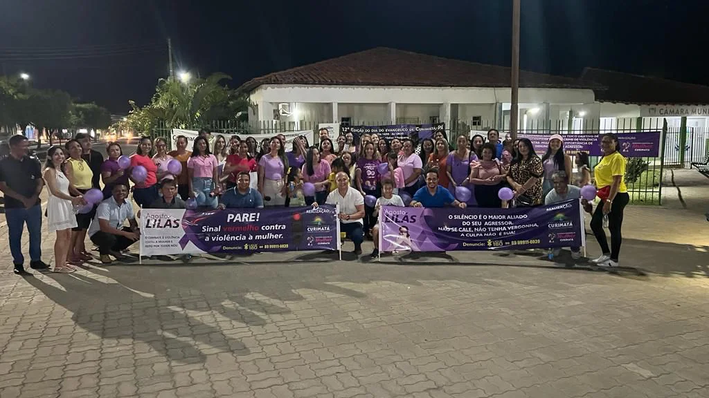 Prefeitura de Curimatá realiza caminhada em alusão ao Agosto Lilás