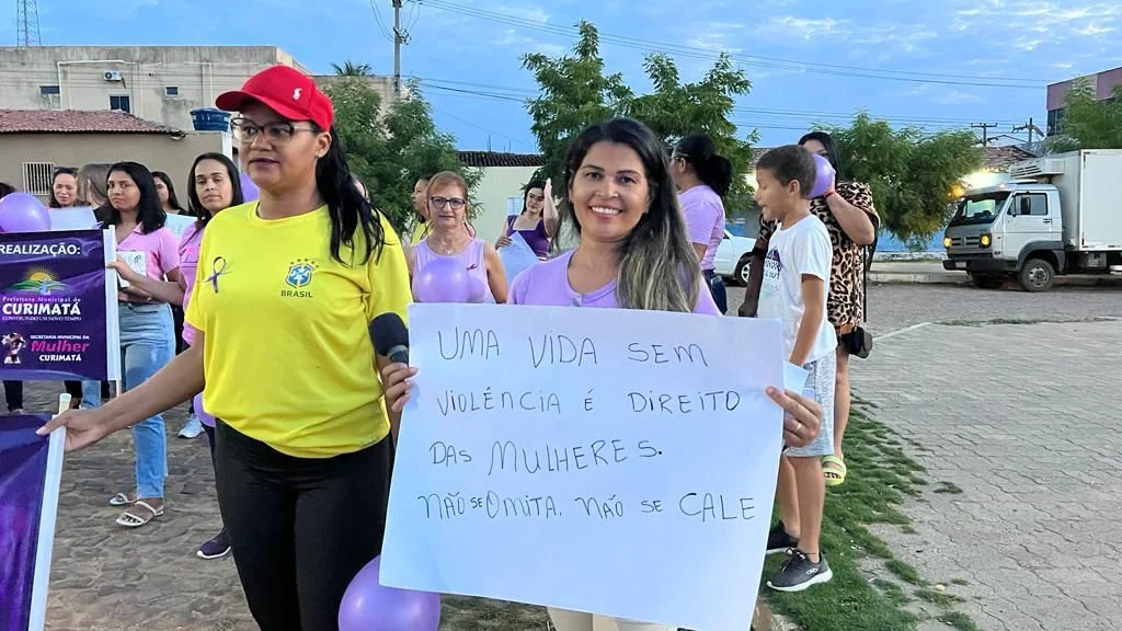 Prefeitura de Curimatá realiza caminhada em alusão ao Agosto Lilás