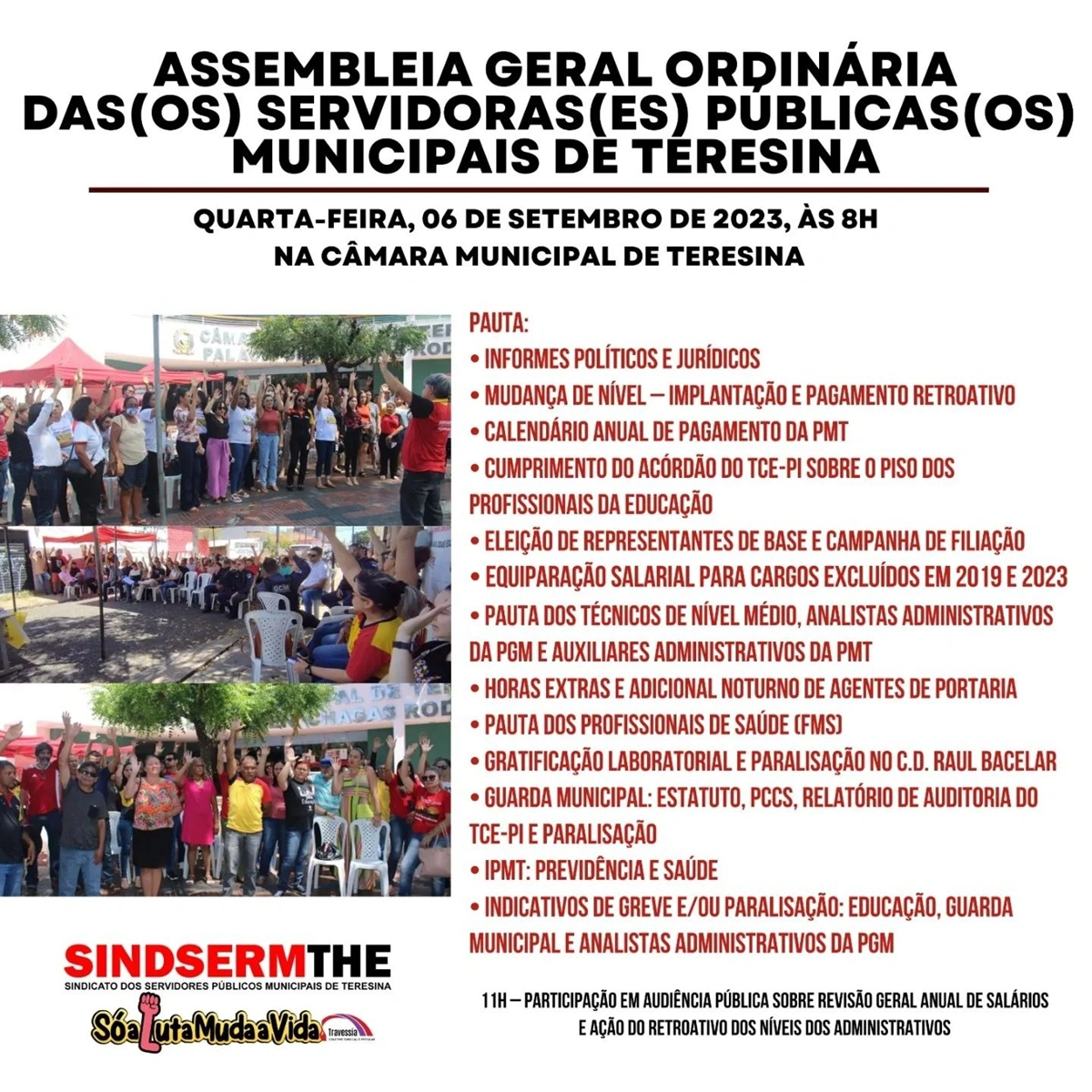 Sindserm organiza ato com paralisações em Teresina