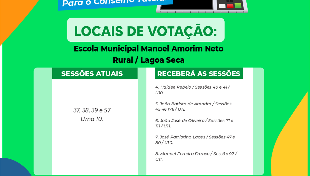 Votação na Escola Municipal Manoel Amorim Neto- Rural/ Lagoa Seca