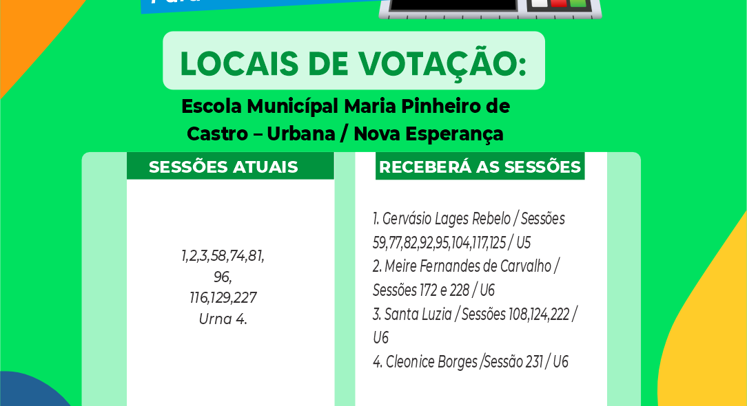 Votação na Escola Municipal Maria Pinheiro de Castro/ Nova Esperança