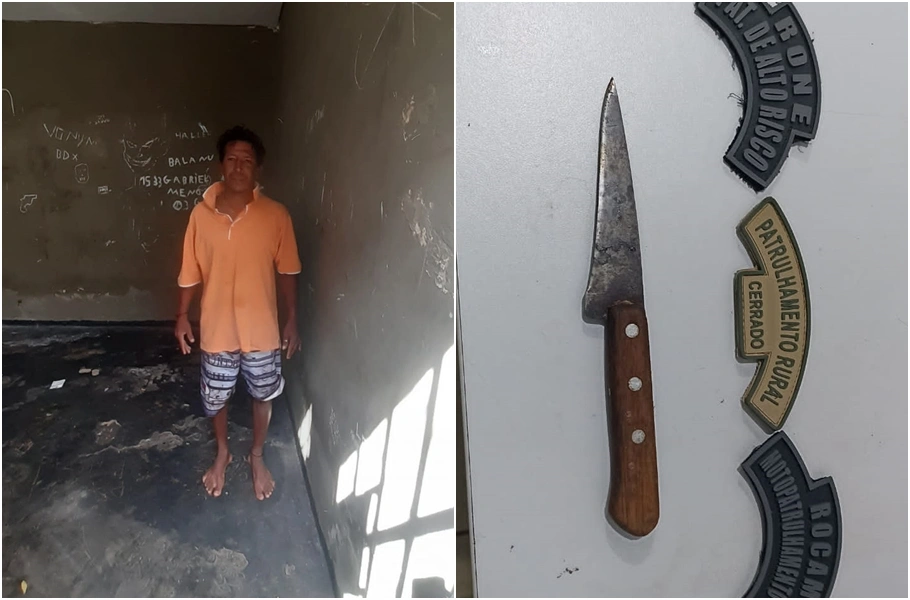 Acusado do crime foi preso com faca em Corrente