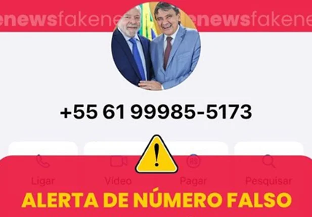 Alerta de golpe de criminosos que estão utilizando a foto do ministro Wellington Dias