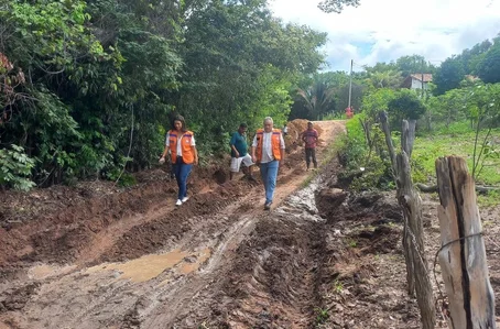 Área afetada pelas chuvas em Currais