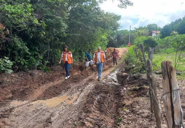 Área afetada pelas chuvas em Currais