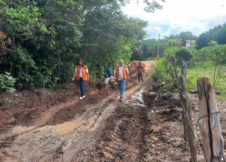 Área afetada pelas chuvas em Currais