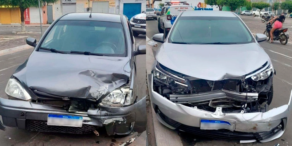 Carros ficaram destruídos em acidente em Boqueirão do Piauí